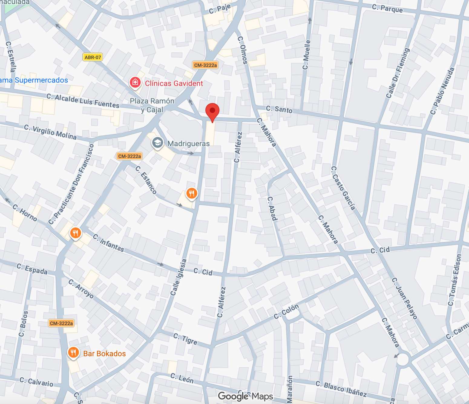Mapa de ubicación de Rivera Calzados en Madrigueras